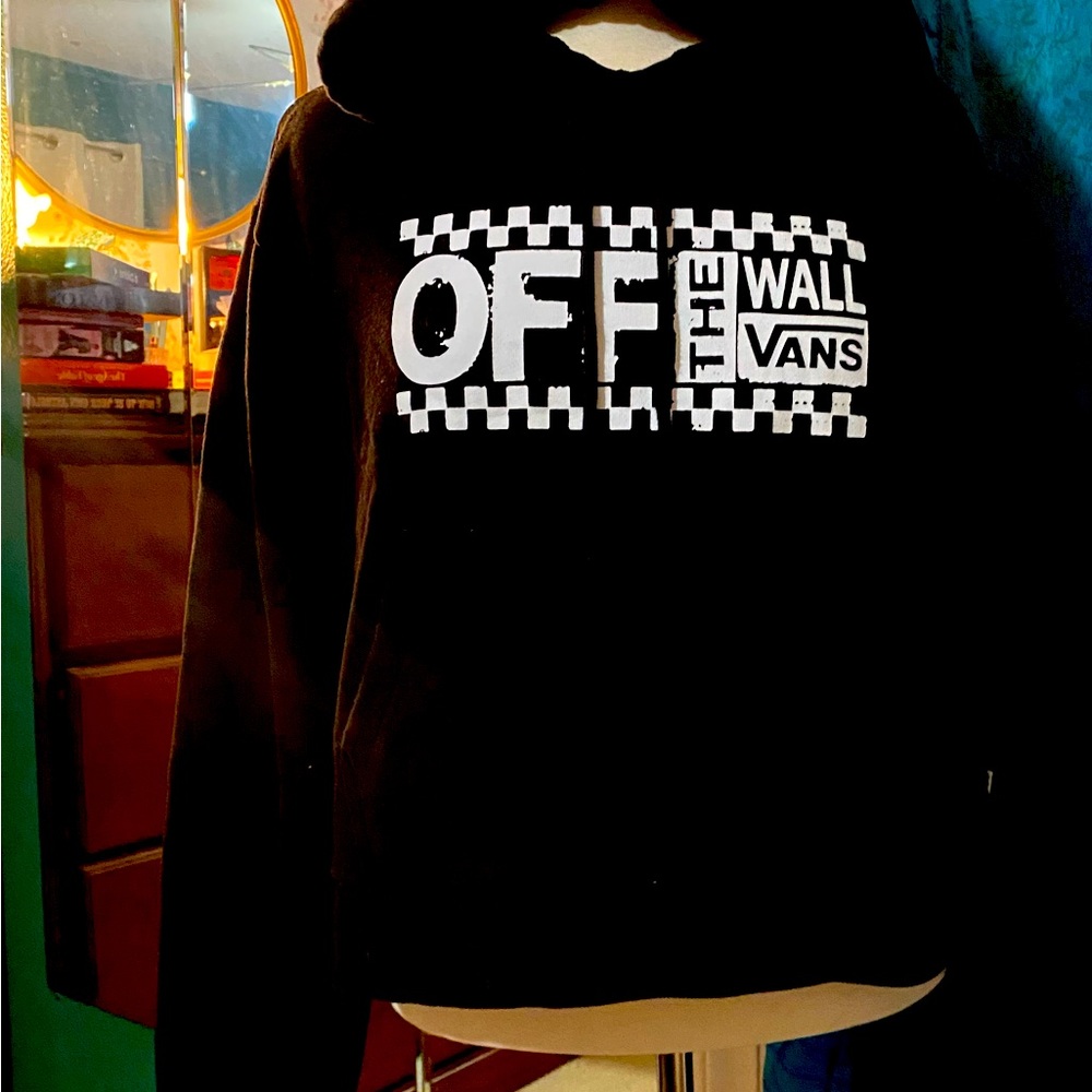 Cute EUC VANS Off The Wall Black Hoodie Juniors XL